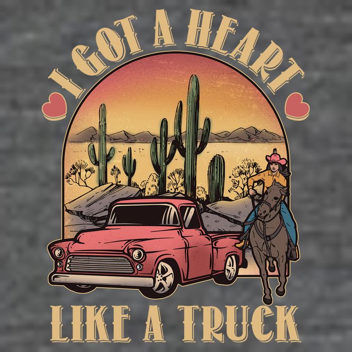 Vintage I Got A Heart Like A Truck Cowgirl T-Shirt