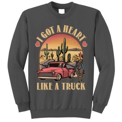 Vintage I Got A Heart Like A Truck Cowgirl Tall Sweatshirt