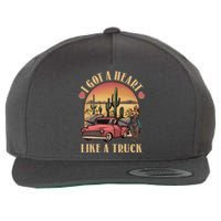 Vintage I Got A Heart Like A Truck Cowgirl Wool Snapback Cap