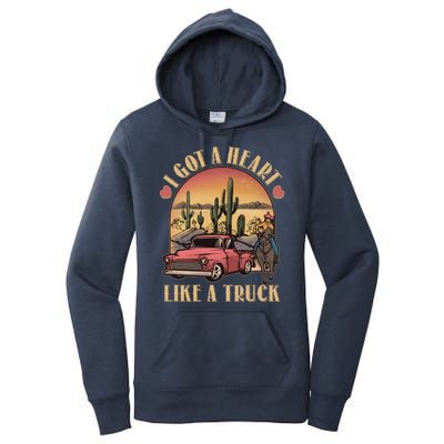 Vintage I Got A Heart Like A Truck Cowgirl Women's Pullover Hoodie