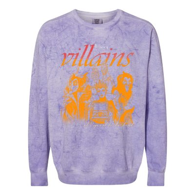 Villains Its Good To Be Bad Retro Maleficent Evil Queen Hades Jafa Colorblast Crewneck Sweatshirt