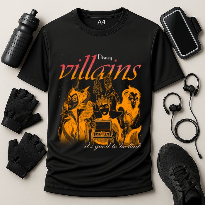 Villains Its Good To Be Bad Retro Maleficent Evil Queen Hades Jafa Cooling Performance Crew T-Shirt