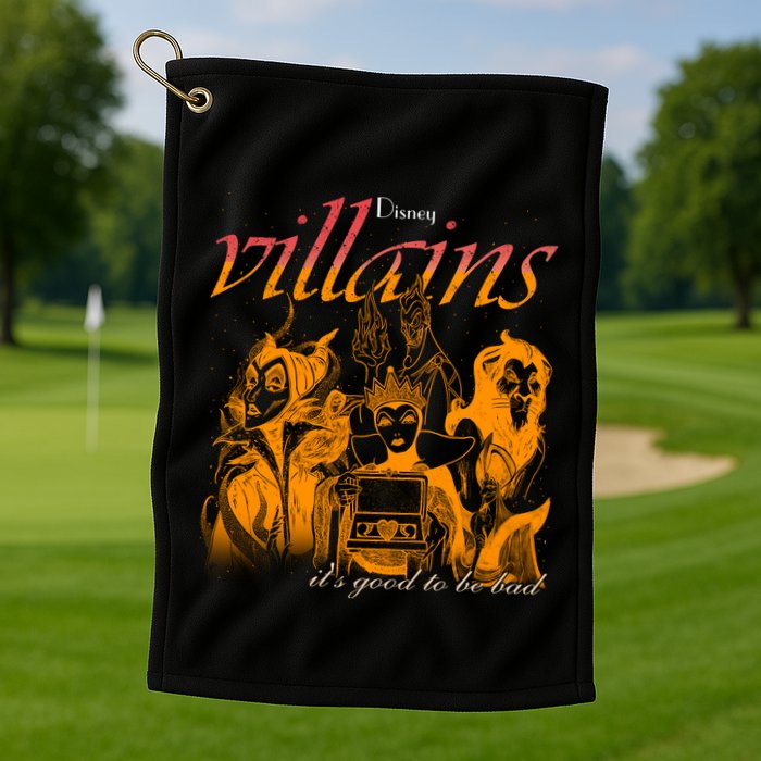 Villains Its Good To Be Bad Retro Maleficent Evil Queen Hades Jafa Golf Towel