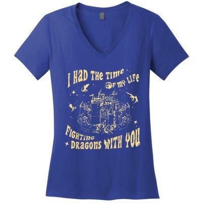 Vintage I Had The Time Of My Life Fighting Dragons With You Women's V-Neck T-Shirt