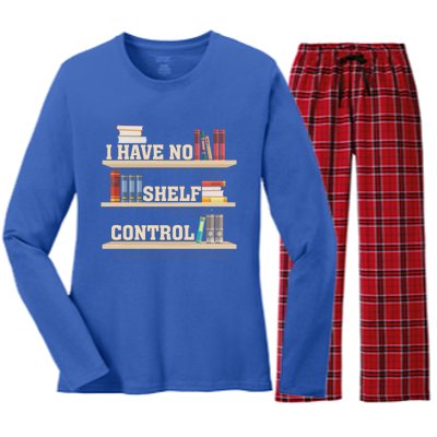 Vintage I Have No Shelf Control Cool Gift Bookself Gift Women's Long Sleeve Flannel Pajama Set 