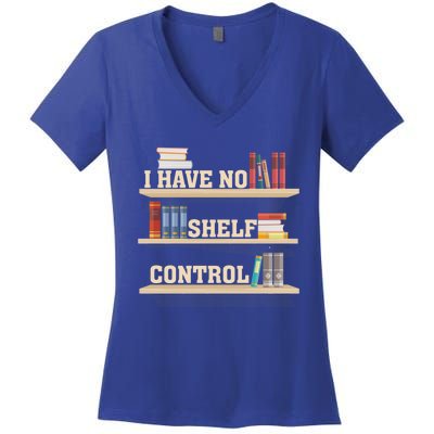 Vintage I Have No Shelf Control Cool Gift Bookself Gift Women's V-Neck T-Shirt