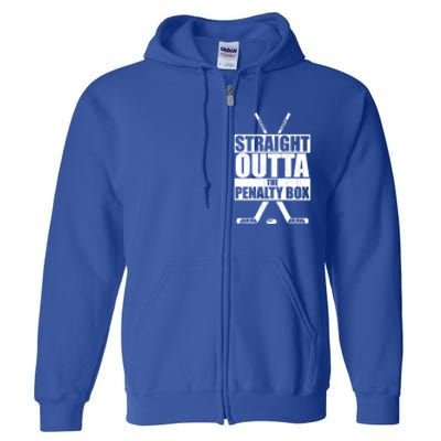 Vintage Ice Hockey Player Straight Outta The Penalty Box Gift Full Zip Hoodie