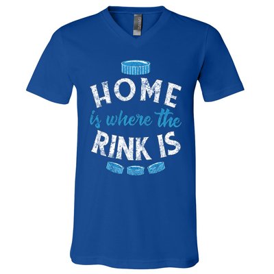 Vintage Ice Hockey Quote Mom Dad Player Fan Gift V-Neck T-Shirt