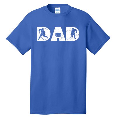 Vintage Ice Hockey Dad Fathers Day Family Matching Player Funny Gift Tall T-Shirt