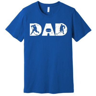 Vintage Ice Hockey Dad Fathers Day Family Matching Player Funny Gift Premium T-Shirt