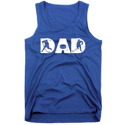 Vintage Ice Hockey Dad Fathers Day Family Matching Player Funny Gift Tank Top