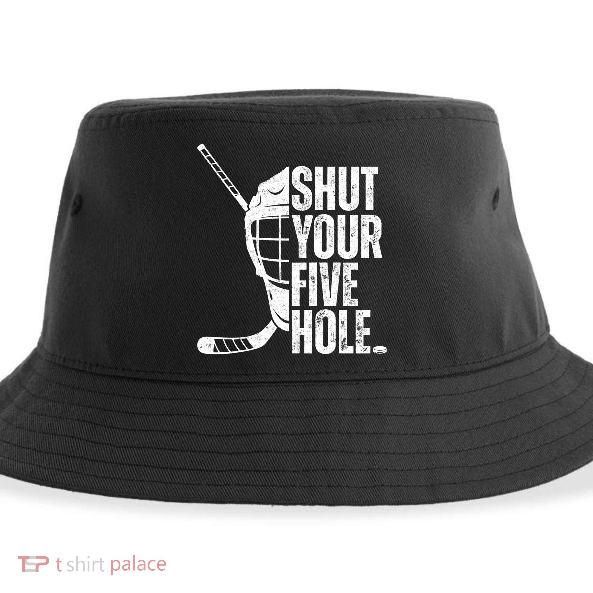 Vintage Ice Hockey Goalie Funny Shut Your Five Hole Cute Gift Sustainable Bucket Hat