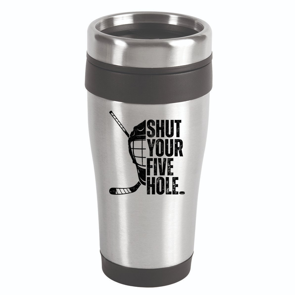 Vintage Ice Hockey Goalie Funny Shut Your Five Hole Cute Gift 16oz Travel Tumbler