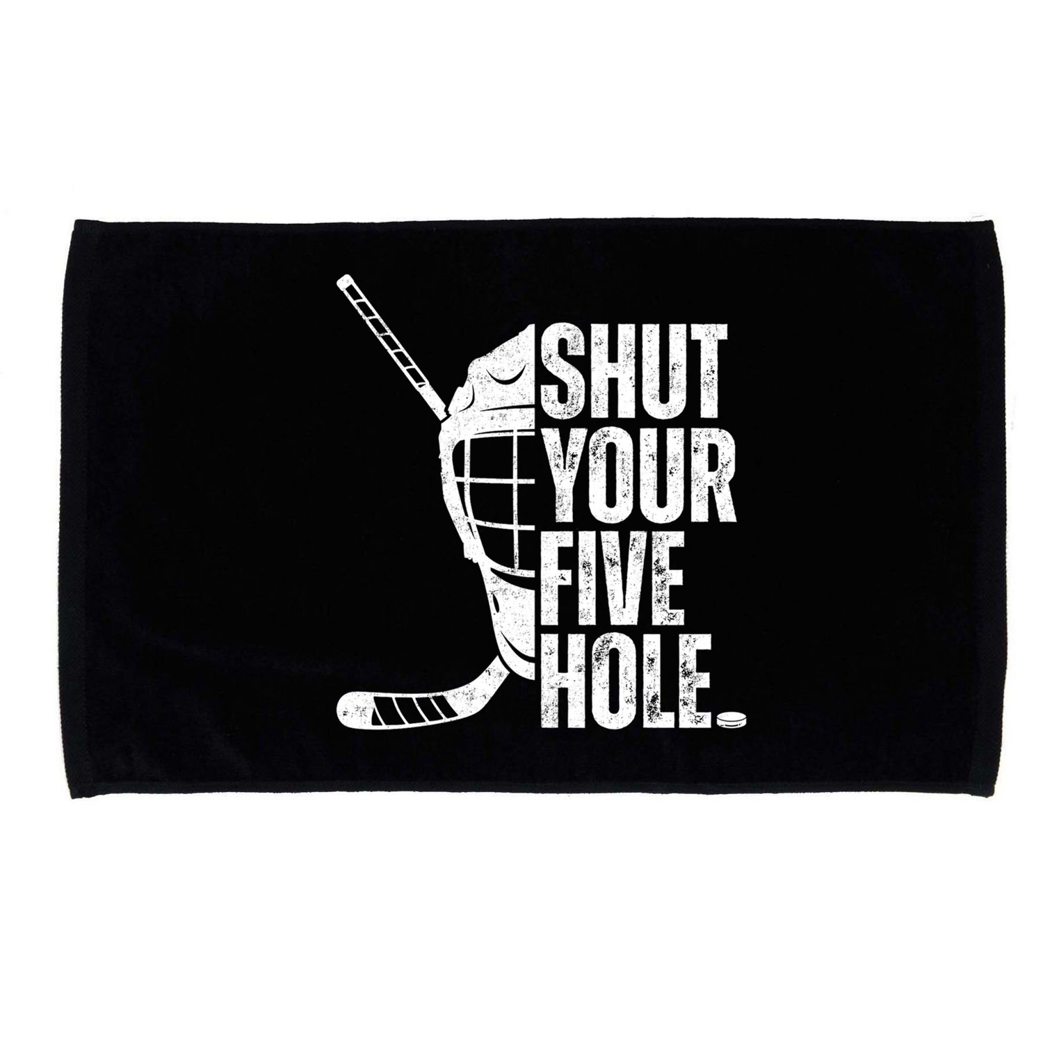 Vintage Ice Hockey Goalie Funny Shut Your Five Hole Cute Gift Microfiber Hand Towel