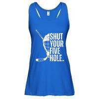 Vintage Ice Hockey Goalie Funny Shut Your Five Hole Cute Gift Ladies Essential Flowy Tank