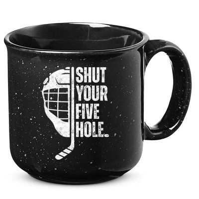 Vintage Ice Hockey Goalie Funny Shut Your Five Hole Gift 15oz Campfire Ceramic Mug