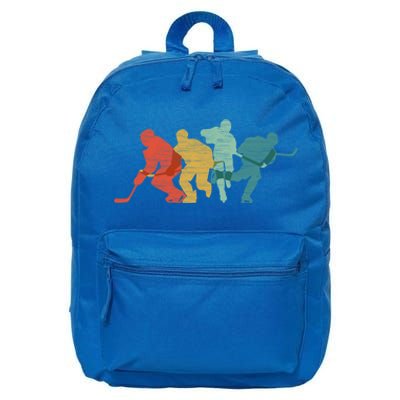 Vintage Ice Hockey Player Gift Retro Hockey Team Gift 16 in Basic Backpack