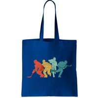 Vintage Ice Hockey Player Gift Retro Hockey Team Gift Tote Bag