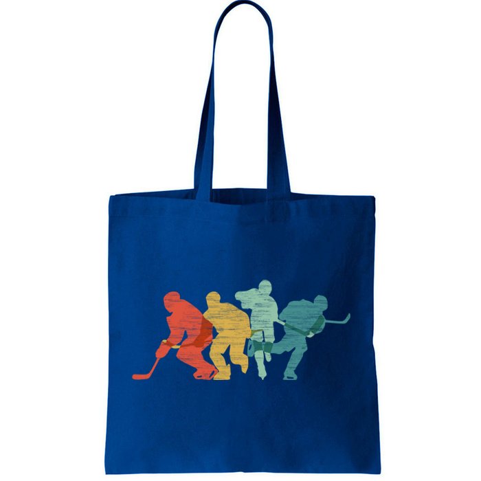 Vintage Ice Hockey Player Gift Retro Hockey Team Gift Tote Bag