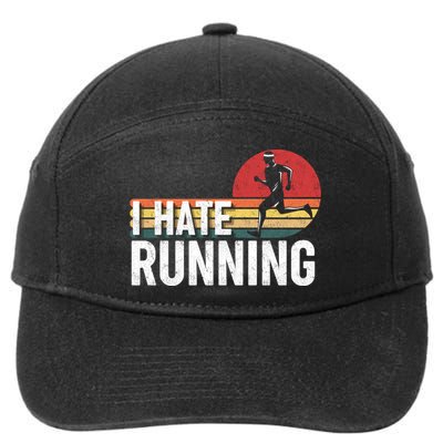 Vintage I Hate Running Funny FatherS Day Marathon Runner Gift 7-Panel Snapback Hat