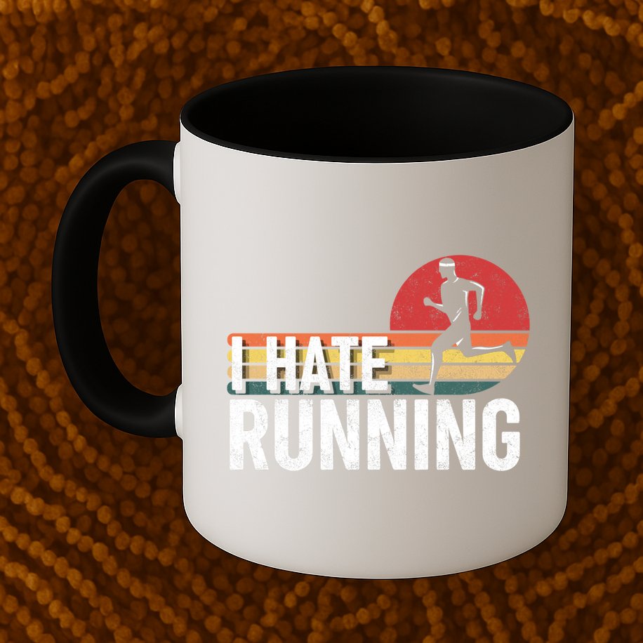 Vintage I Hate Running Funny FatherS Day Marathon Runner Gift Mug
