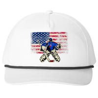 Vintage Ice Hockey Goalie USA Flag Gift For Goalie Snapback Five-Panel Rope Hat