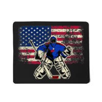 Vintage Ice Hockey Goalie USA Flag Gift For Goalie Mousepad