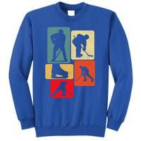 Vintage Ice Hockey Silhouette Players Retro Style Design Meaningful Gift Sweatshirt