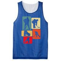 Vintage Ice Hockey Silhouette Players Retro Style Design Meaningful Gift Mesh Reversible Basketball Jersey Tank