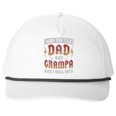 Vintage I Have Two Titles Dad And Grampa Cool Rock Grandpa Gift Snapback Five-Panel Rope Hat