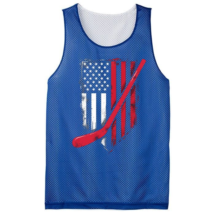 Vintage Ice Hockey American Flag Gift Mesh Reversible Basketball Jersey Tank