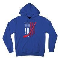 Vintage Ice Hockey American Flag Gift Tall Hoodie