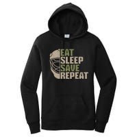 Vintage Ice Hockey Goalie Women's Pullover Hoodie