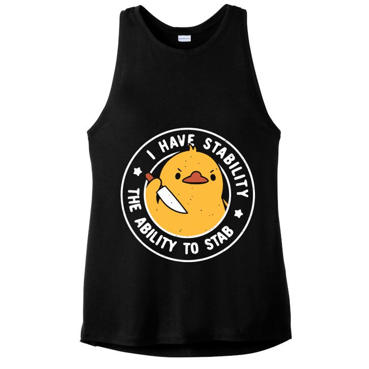 Vintage I Have Stability The Ability To Stab Ladies PosiCharge Tri-Blend Wicking Tank