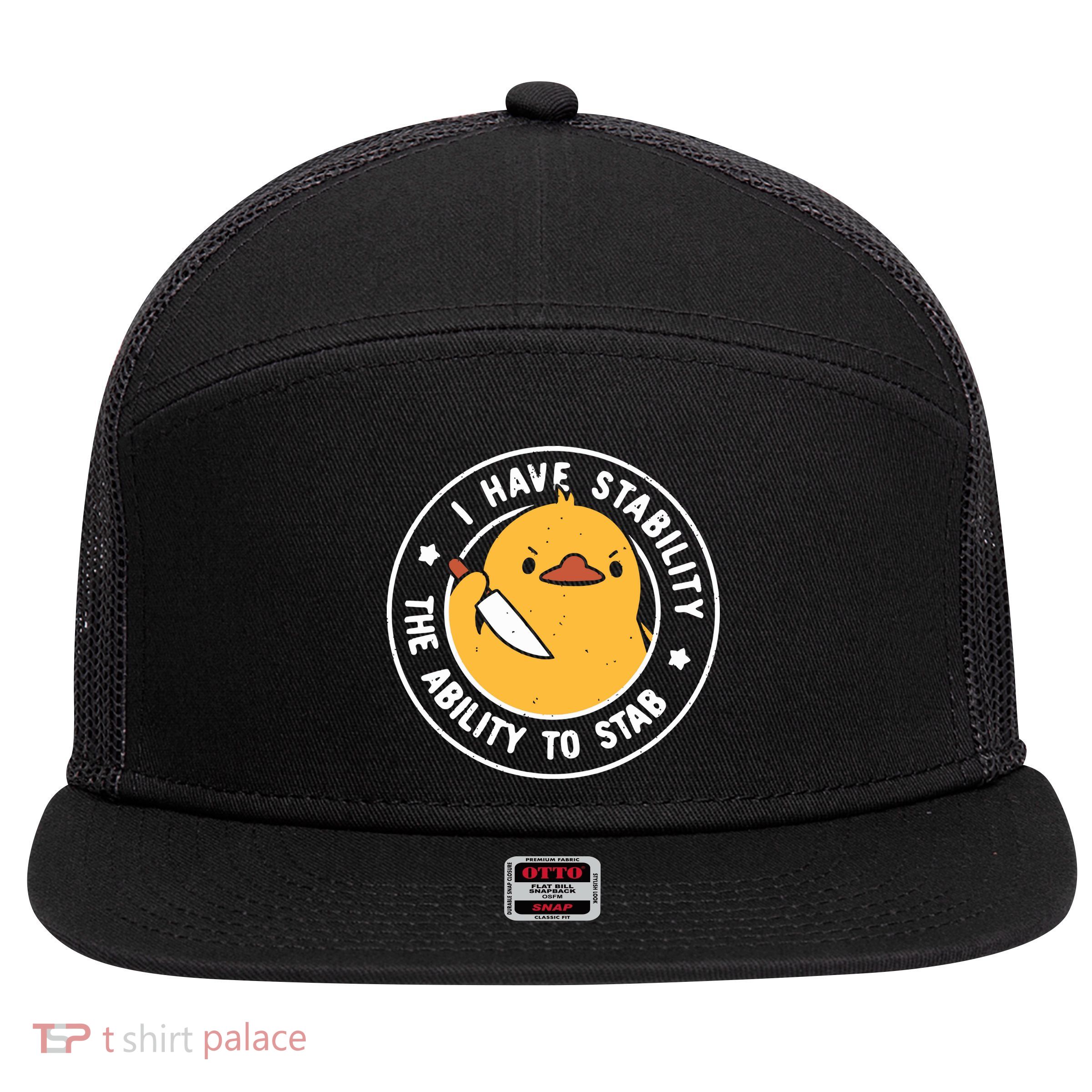 Vintage I Have Stability The Ability To Stab 7 Panel Mesh Trucker Snapback Hat