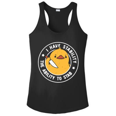 Vintage I Have Stability The Ability To Stab Ladies PosiCharge Competitor Racerback Tank