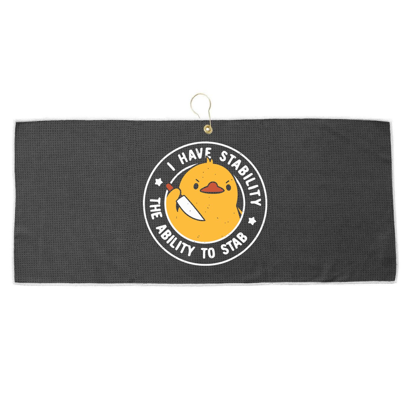 Vintage I Have Stability The Ability To Stab Large Microfiber Waffle Golf Towel