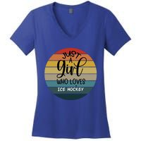 Vintage Ice Hockey Cool Gift Women's V-Neck T-Shirt