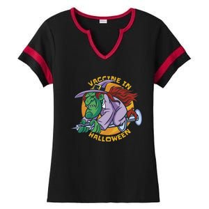 Vaccine In Halloween Witch Ladies Halftime Notch Neck Tee