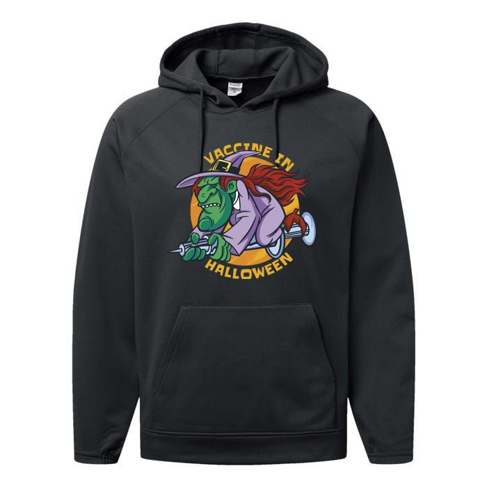 Vaccine In Halloween Witch Performance Fleece Hoodie