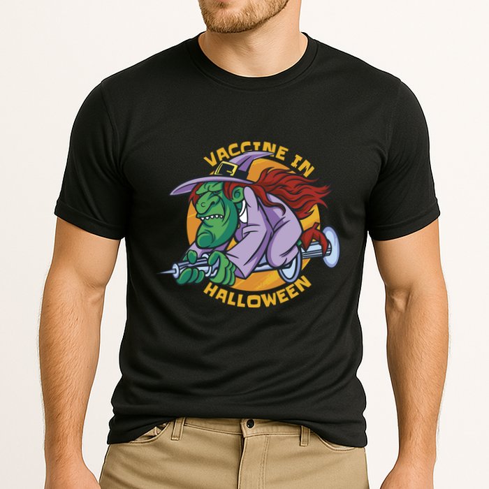 Vaccine In Halloween Witch Cooling Performance Crew T-Shirt