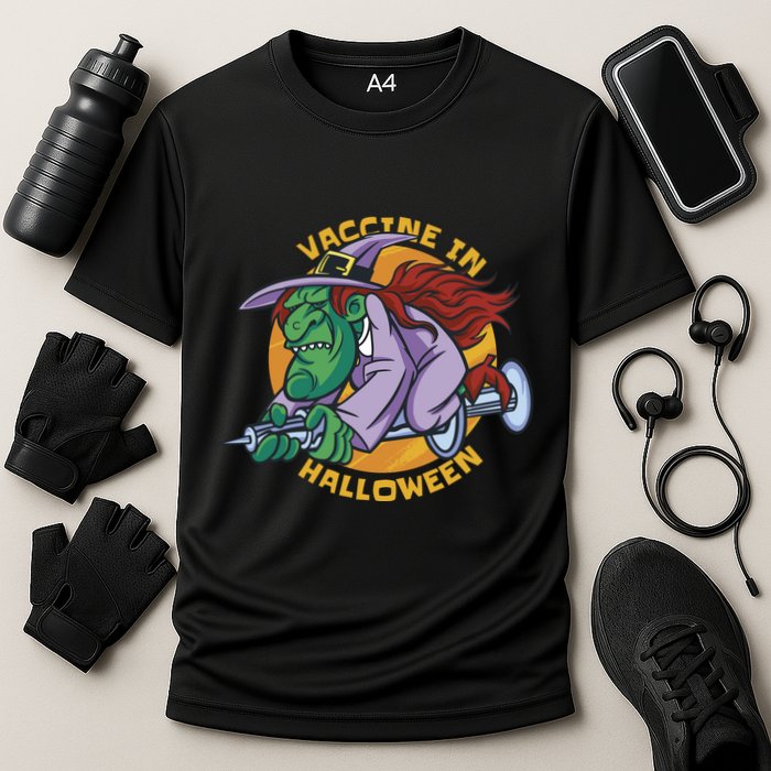 Vaccine In Halloween Witch Cooling Performance Crew T-Shirt