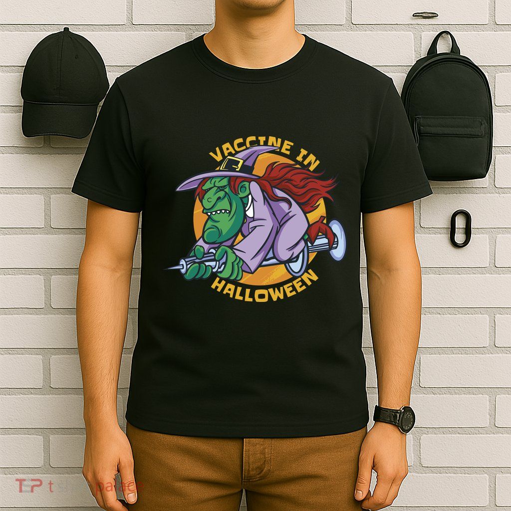 Vaccine In Halloween Witch T-Shirt