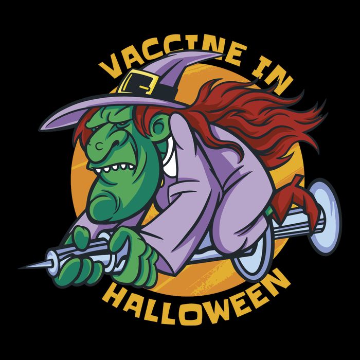 Vaccine In Halloween Witch Premium T-Shirt