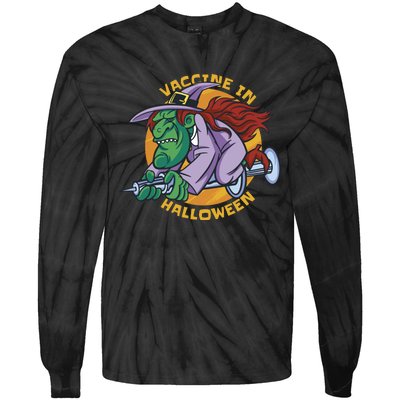 Vaccine In Halloween Witch Tie-Dye Long Sleeve Shirt