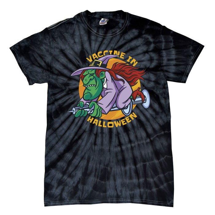 Vaccine In Halloween Witch Tie-Dye T-Shirt