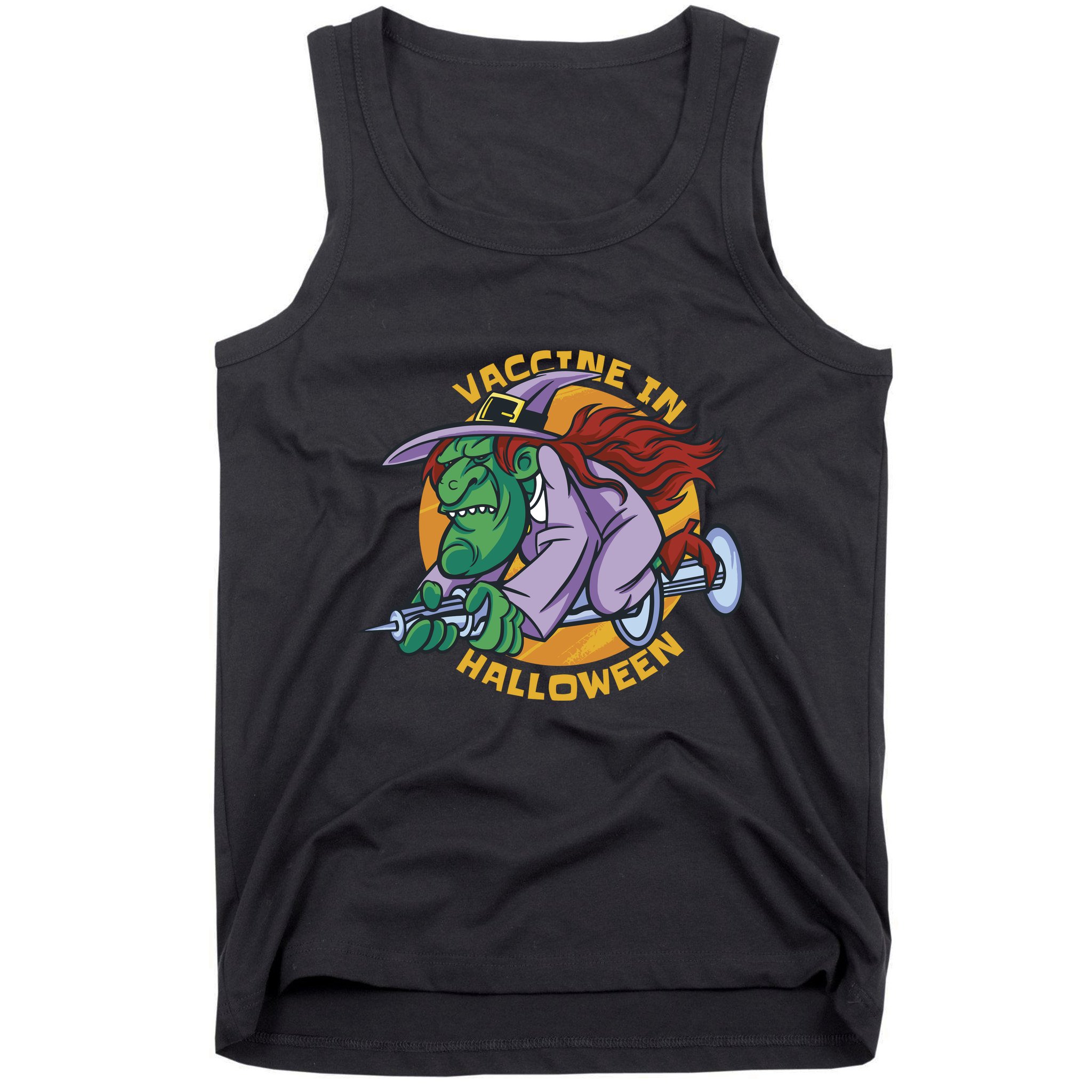 Vaccine In Halloween Witch Tank Top