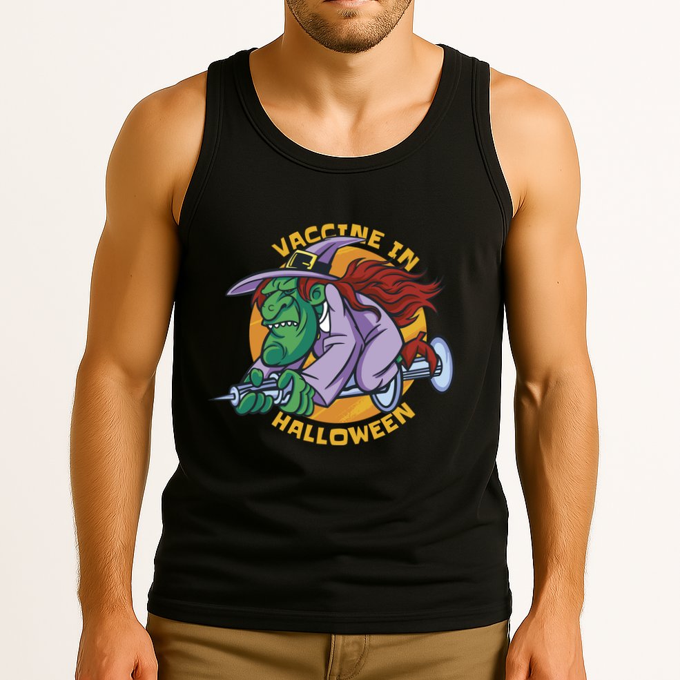 Vaccine In Halloween Witch Tank Top