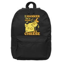 Vintage I Hanker For A Hunk O Cheese Retro Funny Meme 16 in Basic Backpack