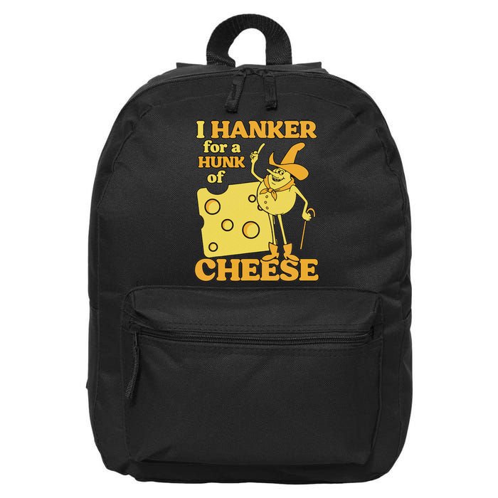 Vintage I Hanker For A Hunk O Cheese Retro Funny Meme 16 in Basic Backpack